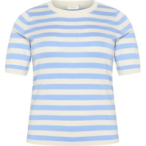 KAFFE CURVE Trui 'Malia'  beige / hemelsblauw