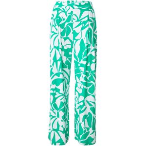 ZABAIONE Bandplooibroek 'Pi44nja'  grasgroen / wit