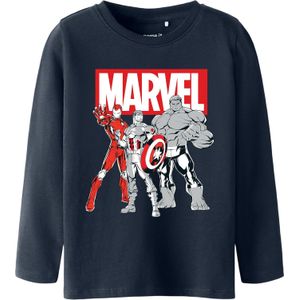 NAME IT Shirt 'NMMVODIS MARVEL'  navy / grijs / rood / wit