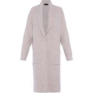 faina Gebreid vest  taupe / offwhite