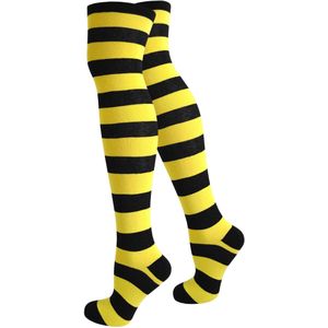 normani Overknee kousen  geel / zwart