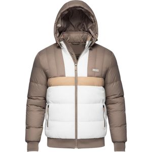 Ombre Winterjas  donkerbeige / karamel / wit