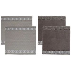 Küchenset DDDDD Lace 4 Geschirrtücher Grau