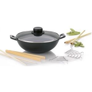 Wok Set Kela Asia Schwarz 24 cm (5-teilig)
