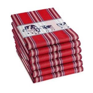 Geschirrtuch DDDDD Friesian Rot (Set von 6)