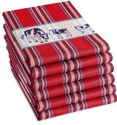 Geschirrtuch DDDDD Friesian Rot (Set von 6)
