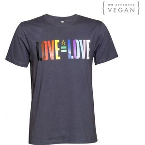 Amnesty uniseks T-shirt Love = Love | Blauw-L