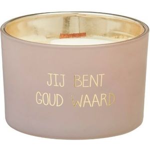 Metallic kaars: Jij bent goud waard