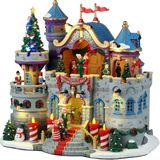 Lemax Santa's Castle Gala - Verlichte Sights & Sounds - Inclusief Adapter