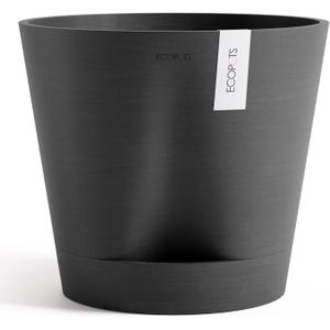 Ecopots Venice 2 40 - Dark Grey - Ø40,2 x H35,7 cm - Ronde donkergrijze bloempot met waterreservoir