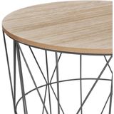 Bijzettafel - Zwart metalen draadmand - D. 39,5 cm - H. 41 cm