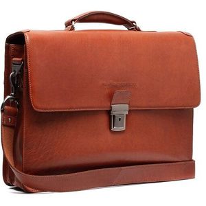 The Chesterfield Brand Salvatore Aktetas Messenger Leer 42 cm Laptop compartiment cognac