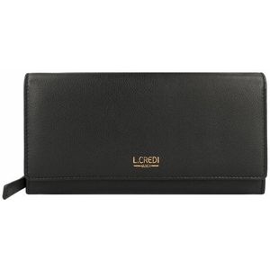 L.Credi Evelyn portemonnee leer 20 cm schwarz