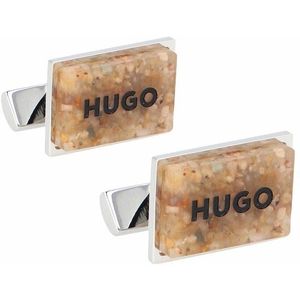 Hugo E-Stone Manchetknopen Messing 2 cm medium beige