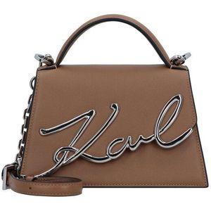 Karl Lagerfeld Signature 2.0 Handtas Leer 21.5 cm  bruin