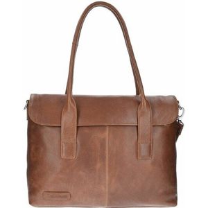 Plevier 400-serie aktetas leer 43 cm Laptopcompartiment cognac