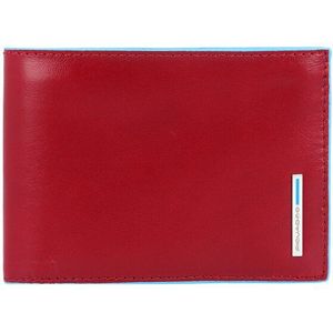 Piquadro Blauwe vierkante Leren Portemonnee 12,5 cm rot