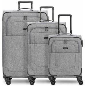 Redolz Essentials 12 THREE SET 4-wiel kofferset, 3-delig, met rekbare vouw grey2