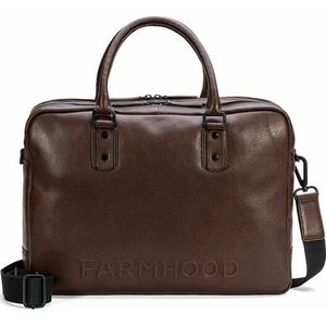 Farmhood Memphis Koffer Leer 42 cm Laptop compartiment dark brown