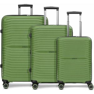 Stratic Shine 4 wielen Kofferset 3-delig olive