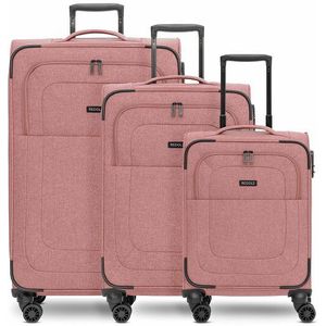Redolz Essentials 12 THREE SET 4-wiel kofferset, 3-delig, met rekbare vouw rose