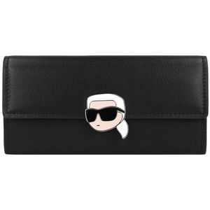 Karl Lagerfeld Ikonik 2.0 Portemonnee Leer 19 cm black