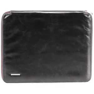 PIQUADRO Leren Schrijfmappen Blue Square Notebook Holder Black Zwart
