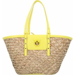 PINKO Love Summer Shopper Tas 29 cm naturale-giallo-block color