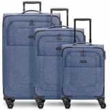 Redolz Essentials 12 THREE SET 4-wiel kofferset, 3-delig, met rekbare vouw blue