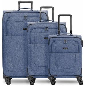 Redolz Essentials 12 THREE SET 4-wiel kofferset, 3-delig, met rekbare vouw blue