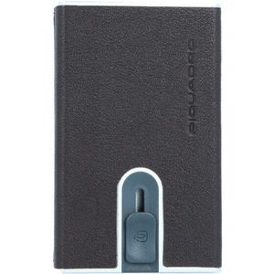 Piquadro Zwart Vierkant Creditcardetui Leer 6 cm  bruin
