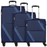 American Tourister Star Max 4 wielen Kofferset 3-delig met uitbreidingsplooi  blauw