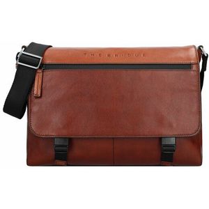 The Bridge Damiano Aktetas Messenger Leer 37 cm Laptop compartiment marrone