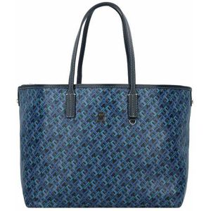 Tommy Hilfiger TH Monoplay Leather Shopper Tas 36 cm space blue