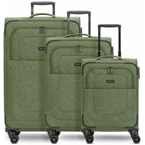 Redolz Essentials 12 THREE SET 4-wiel kofferset, 3-delig, met rekbare vouw olive