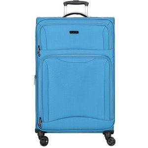 d&n Travel Line 9204 4 wielen Trolley L 76 cm met uitbreidingsplooi  blauw