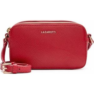 Lazarotti Bologna Leather Schoudertas Leer 18 cm red