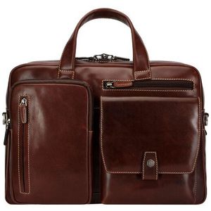 Jekyll & Hide Oxford Koffer Leer 38 cm Laptop compartiment mocha