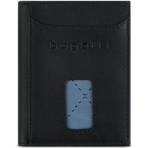 bugatti Secure Slim Portemonnee RFID-bescherming Leer 8 cm schwarz