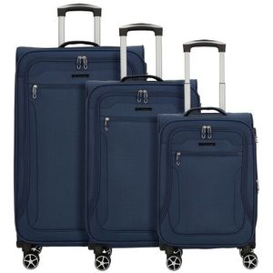 Cocoono Monterrey 4 wielen Kofferset 3-delig met uitbreidingsplooi  blauw