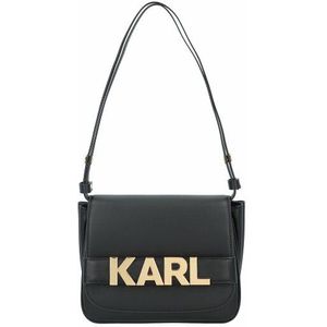 Karl Lagerfeld Letters Schoudertas Leer 24 cm black