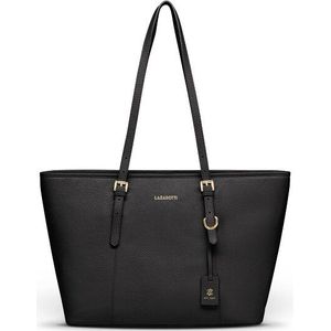 Lazarotti Bologna Leather Shopper Tas Leer 35 cm black