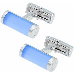 Davidoff Essentials Manchetknopen Messing 2 cm rhodium blau