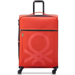 Delsey Paris x United Colors of Benetton Colour Block 4-wiel trolley 77cm met uitbreidingsvouw red