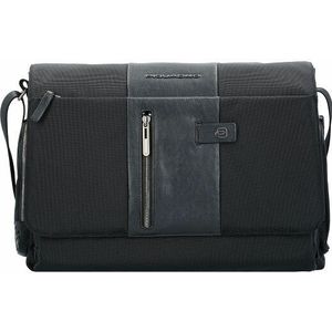 Piquadro Brief Messenger 41 cm laptop compartiment nero