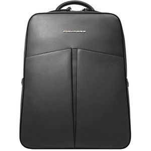 Piquadro Ashley Dagrugzak RFID-bescherming Leer 38 cm Laptop compartiment  zwart