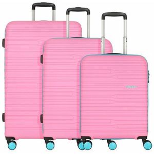 American Tourister Wavestream 4 wielen Kofferset 3-delig pink-turquoise