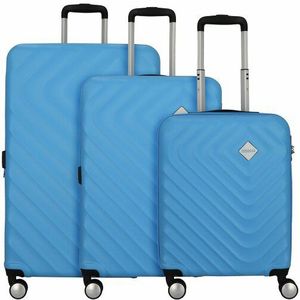 American Tourister Summer Square 4 wielen Kofferset 3-delig met uitbreidingsplooi aqua turquoise