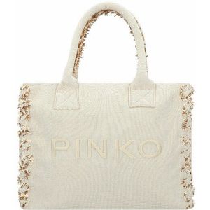 PINKO Beach Shopper Tas 37 cm sabbia-ecru-antique gold