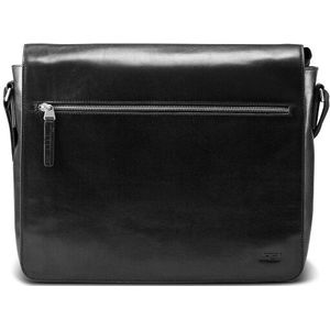 Jost Skagen Aktetas Messenger Leer 38 cm Laptop compartiment  zwart